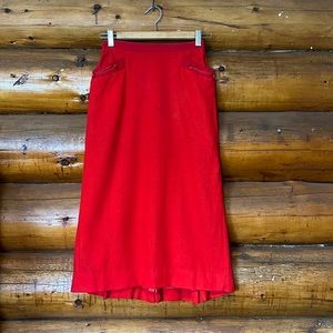 Vintage 1940’s, 1950’s ,1960’s red pencil wool skirt